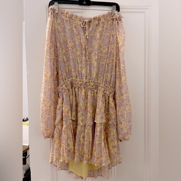 LoveShackFancy Yellow floral Popover Mini Dress - Small - Picture 3 of 5